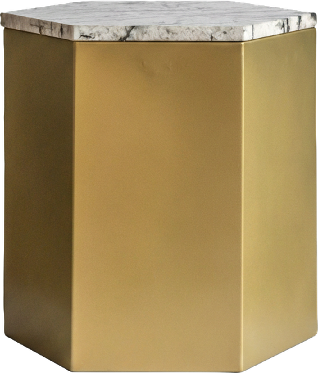 Limone Side Table Gold / White