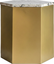 Limone Side Table Gold / White