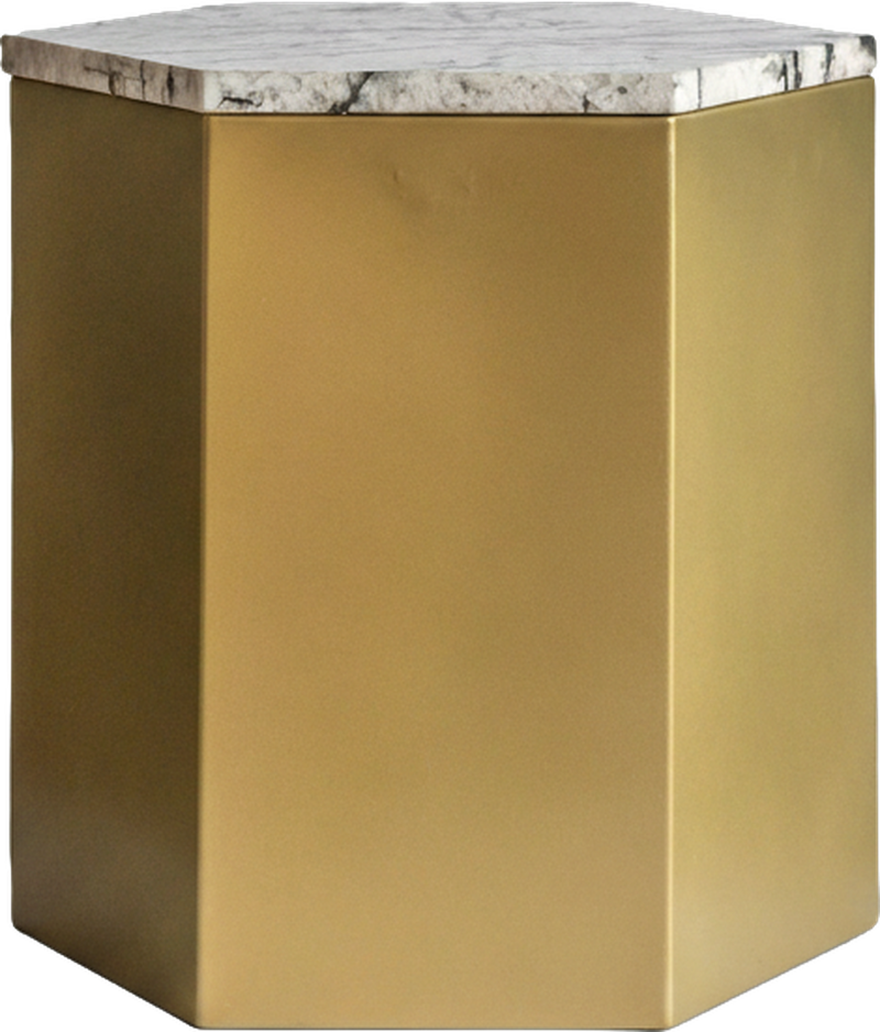 Limone Side Table Gold / White
