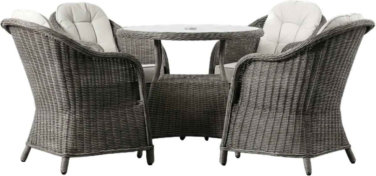 Riviera Round Outdoor Dining Set Grey