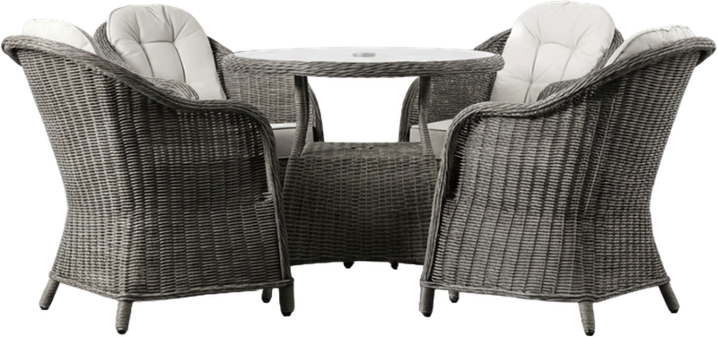 Riviera Round Outdoor Dining Set Grey