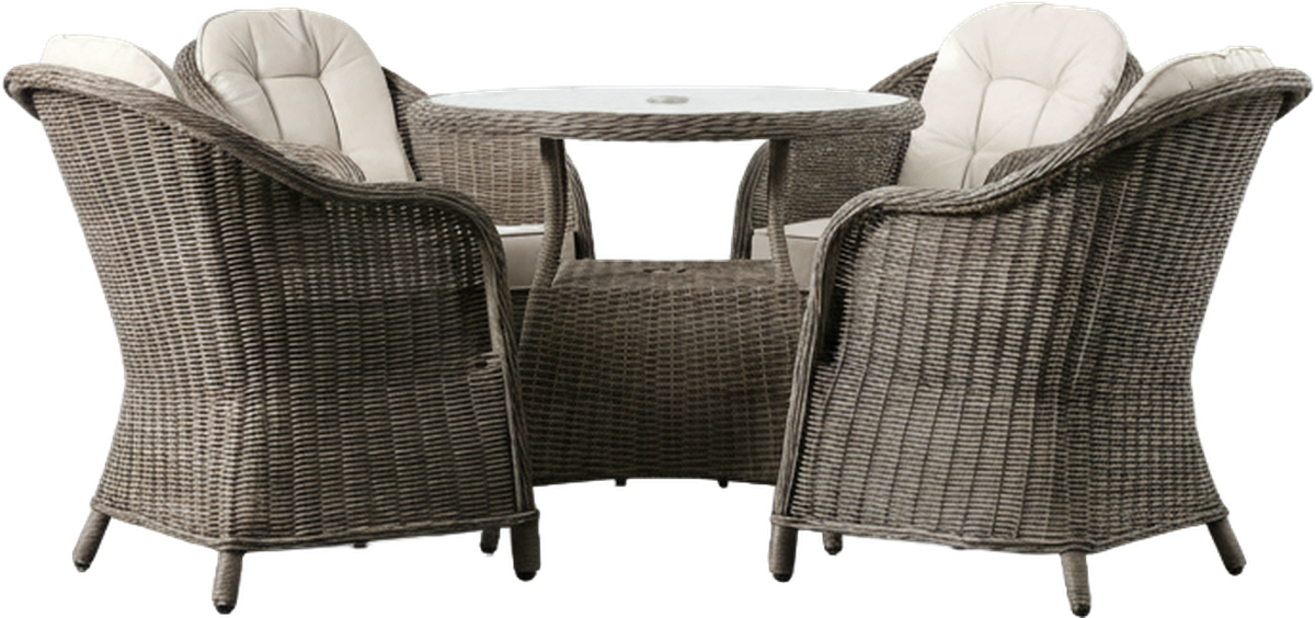Riviera Round Outdoor Dining Set Natural