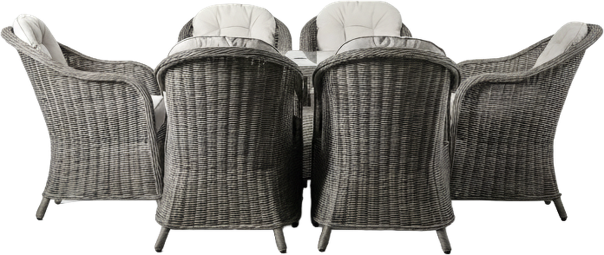 Riviera 6 Seater Outdoor Dining Set Grey