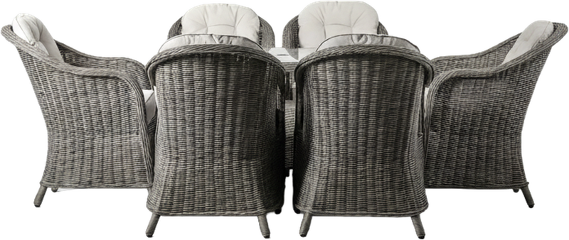 Riviera 6 Seater Outdoor Dining Set Grey