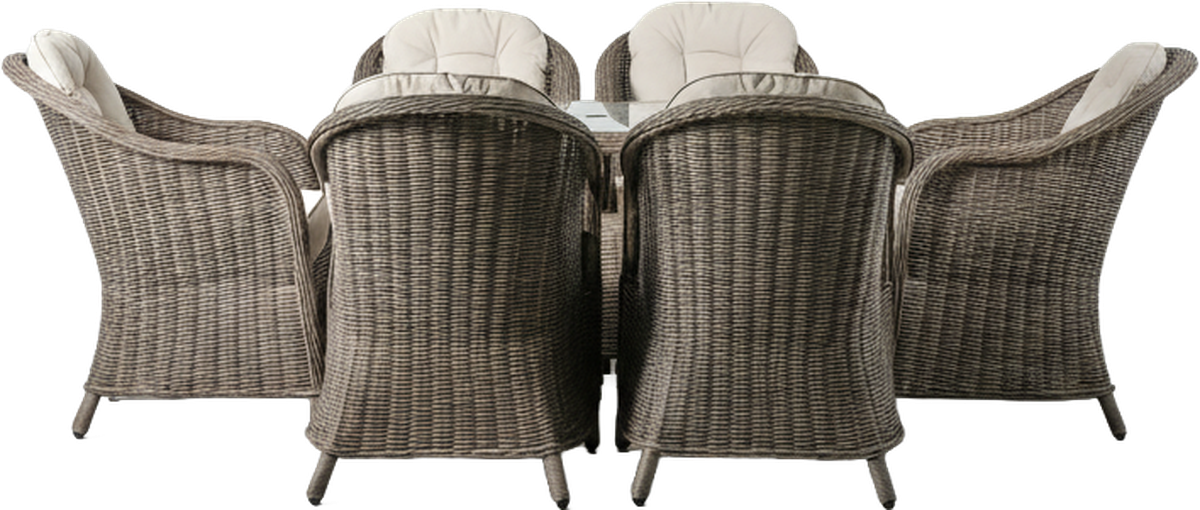 Riviera 6 Seater Outdoor Dining Set Natural