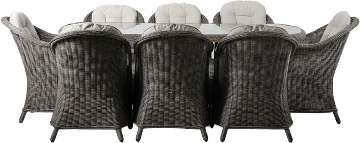 Riviera 8 Seater Outdoor Dining Set Grey