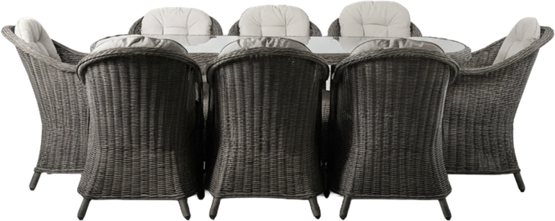 Riviera 8 Seater Outdoor Dining Set Grey
