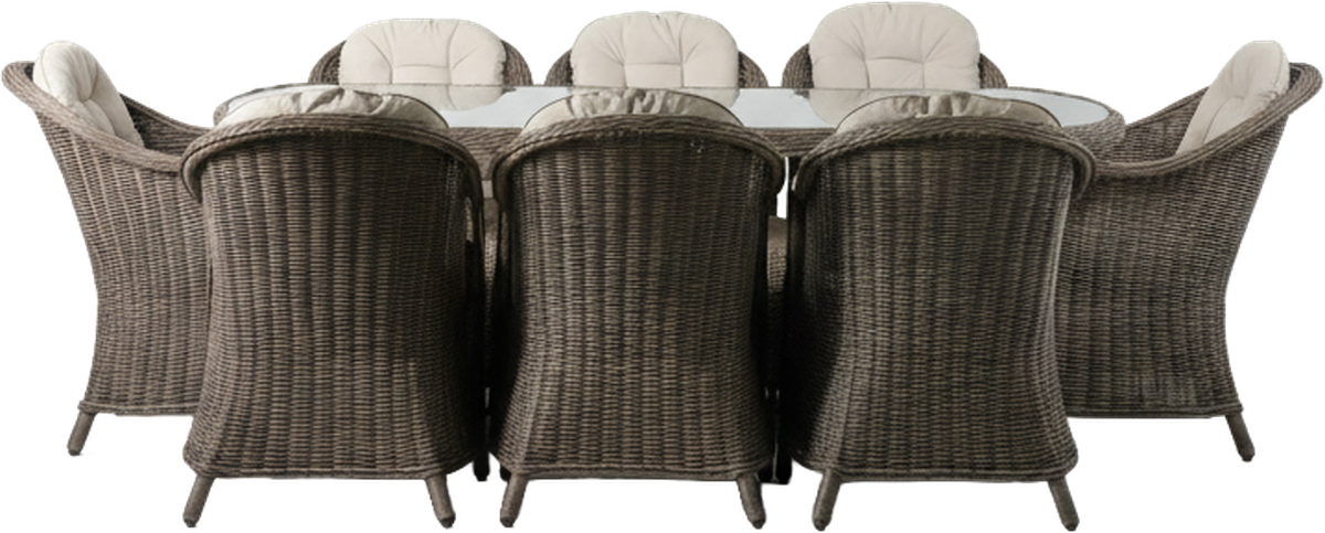 Riviera 8 Seater Outdoor Dining Set Natural