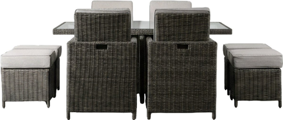 Capri 8 Seater Outdoor Dining Set Grey