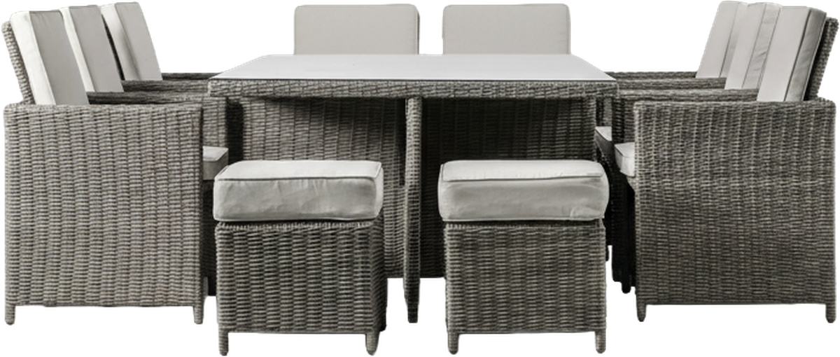 Capri 10 Seater Outdoor Dining Set Grey