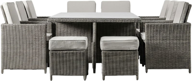 Capri 10 Seater Outdoor Dining Set Grey