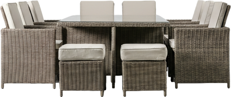 Capri 10 Seater Outdoor Dining Set Natural