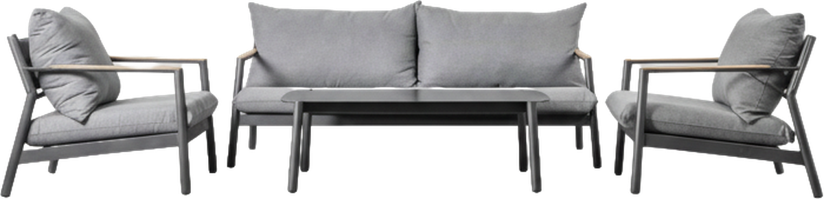 Cannes Outdoor Lounge Set Charcoal