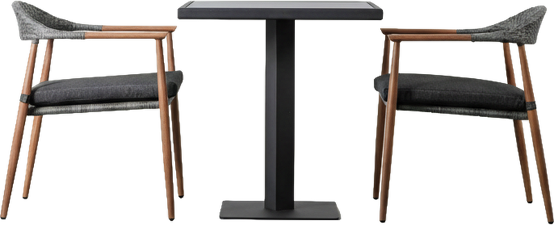 Lamorna Outdoor Bistro Set Charcoal / Natural