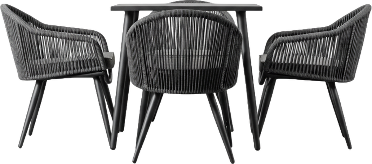 Cassis Outdoor Bistro Set Charcoal