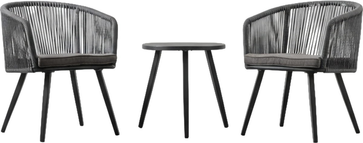 Cassis Outdoor Bistro Set Charcoal
