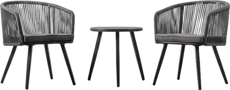 Cassis Outdoor Bistro Set Charcoal