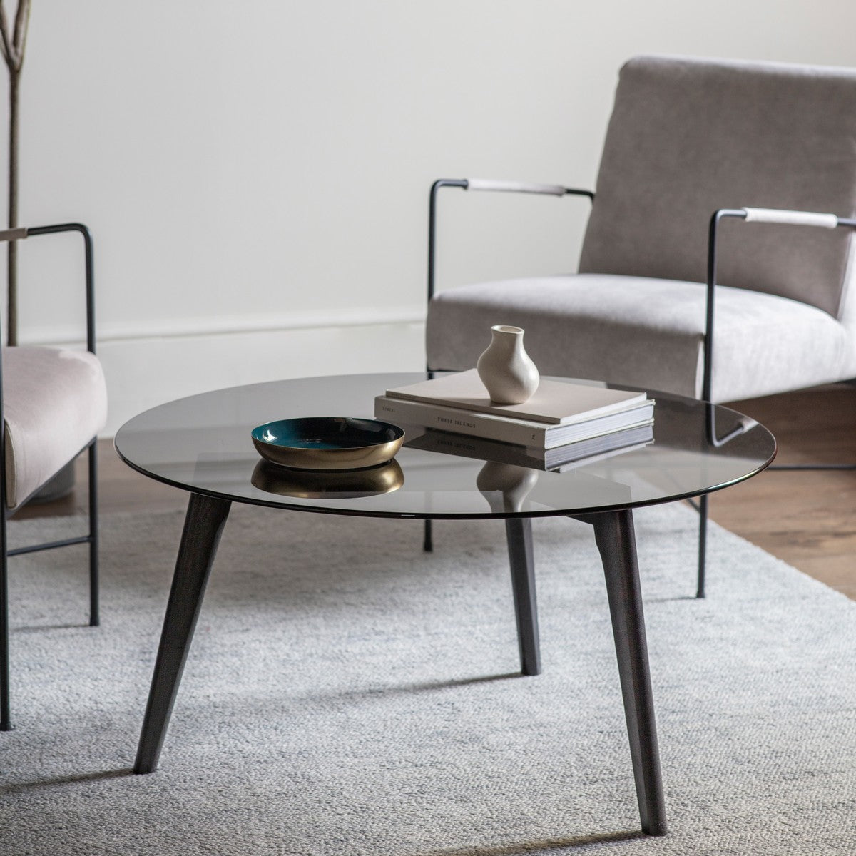 Grove Round Coffee Table Black lifestyle