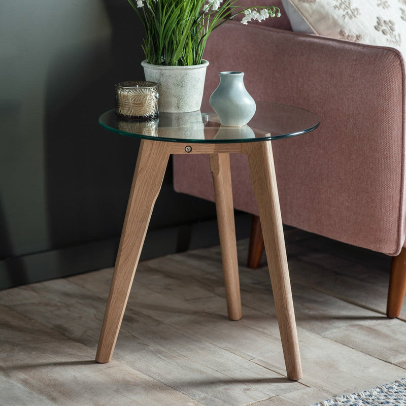 Grove Round Side Table Oak lifestyle