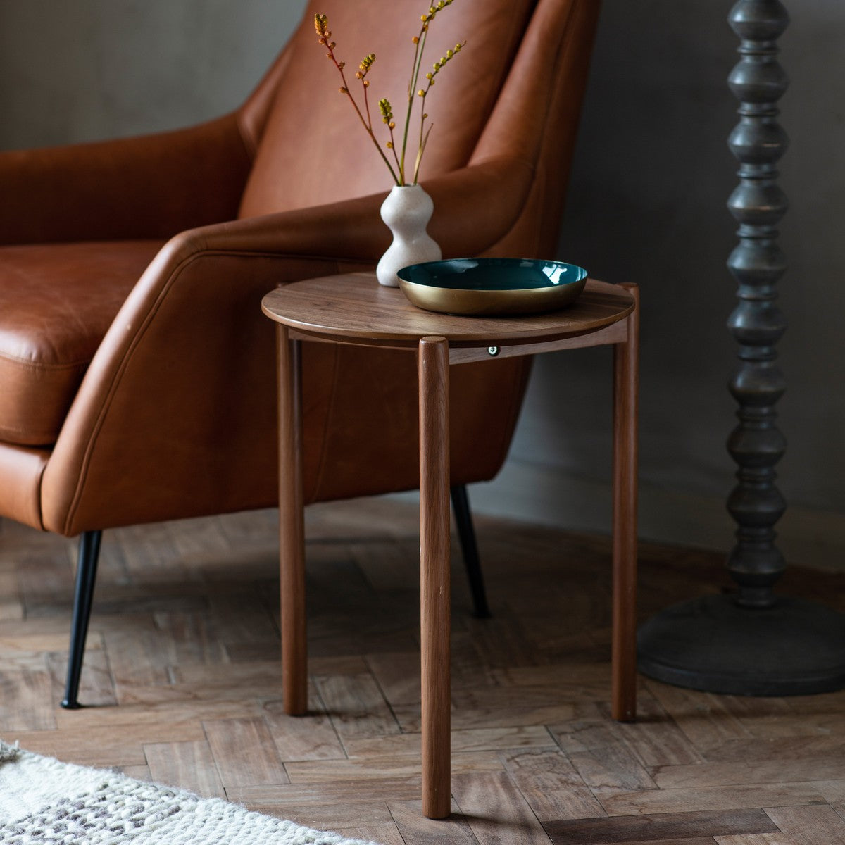 Umber Side Table Walnut lifestyle