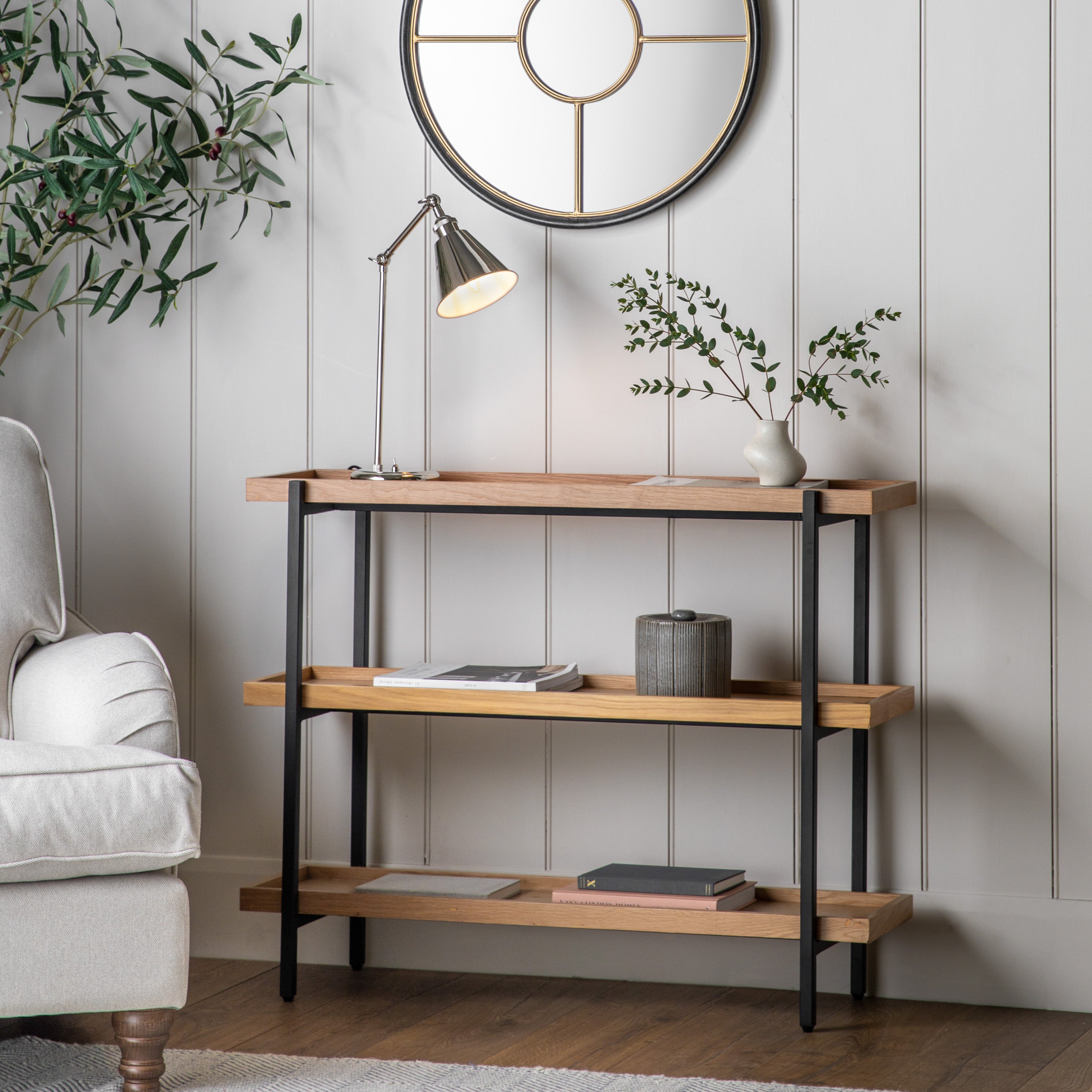 Parlour Display Unit Black / Natural lifestyle