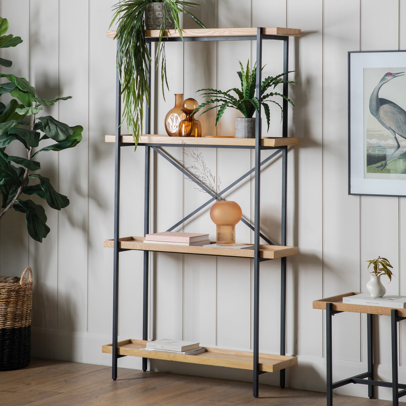 Parlour Display Unit Black / Natural lifestyle