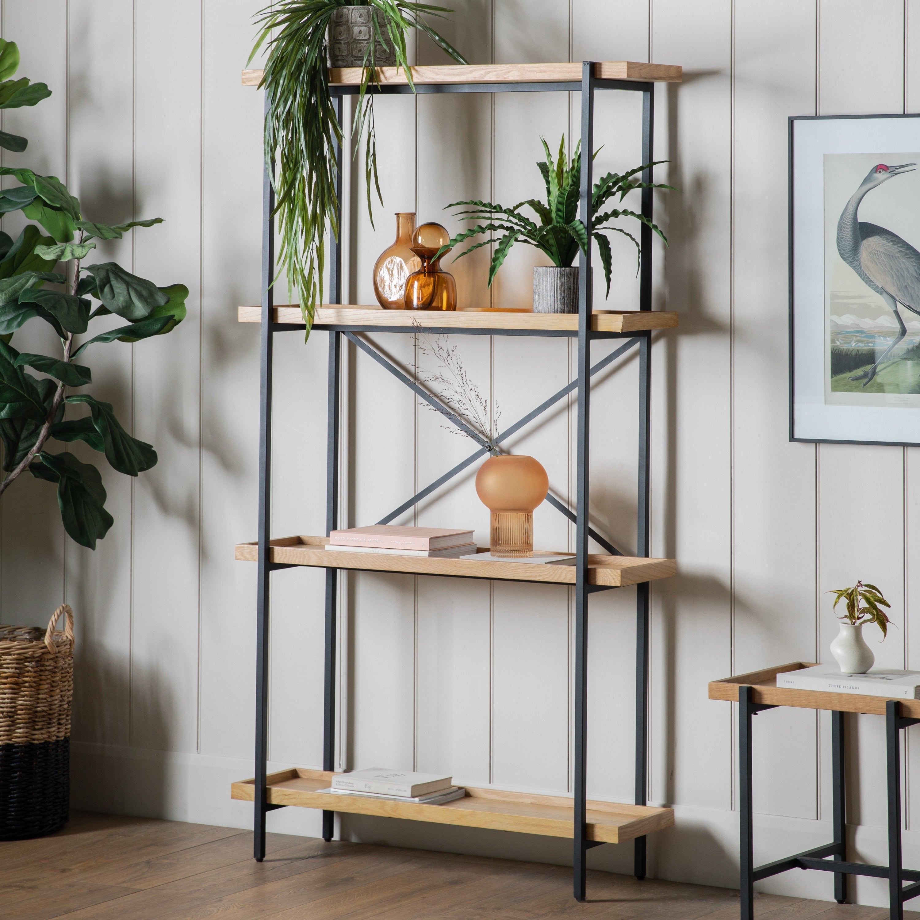Parlour Display Unit Black / Natural lifestyle