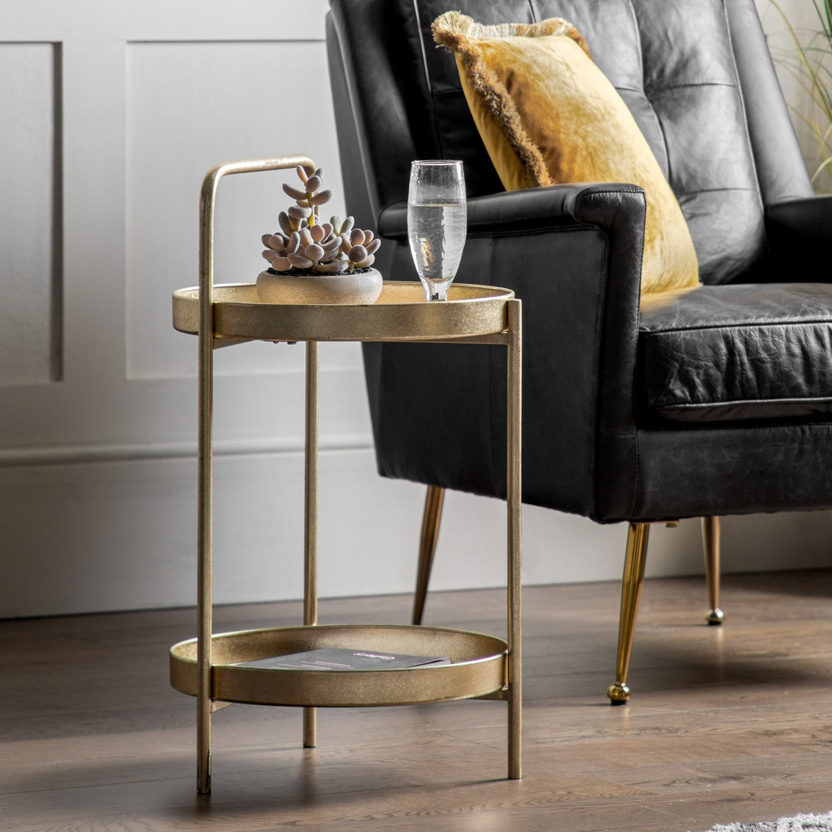 Beacon Side Table Gold lifestyle