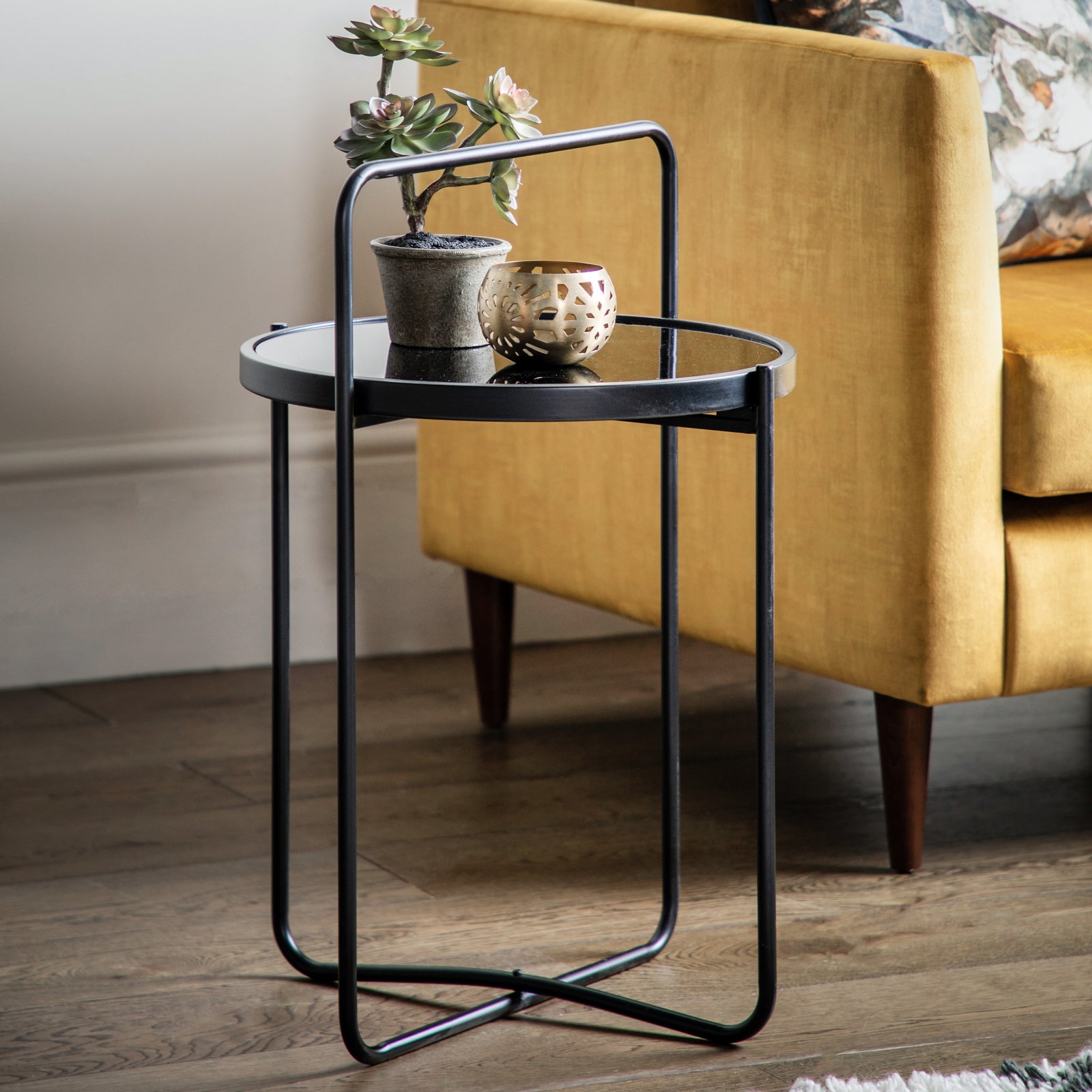Clove Side Table Black lifestyle