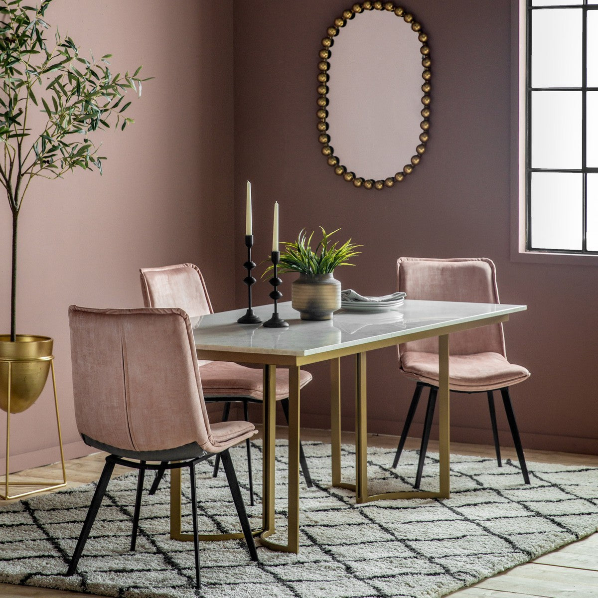 Mersey Dining Table Gold lifestyle