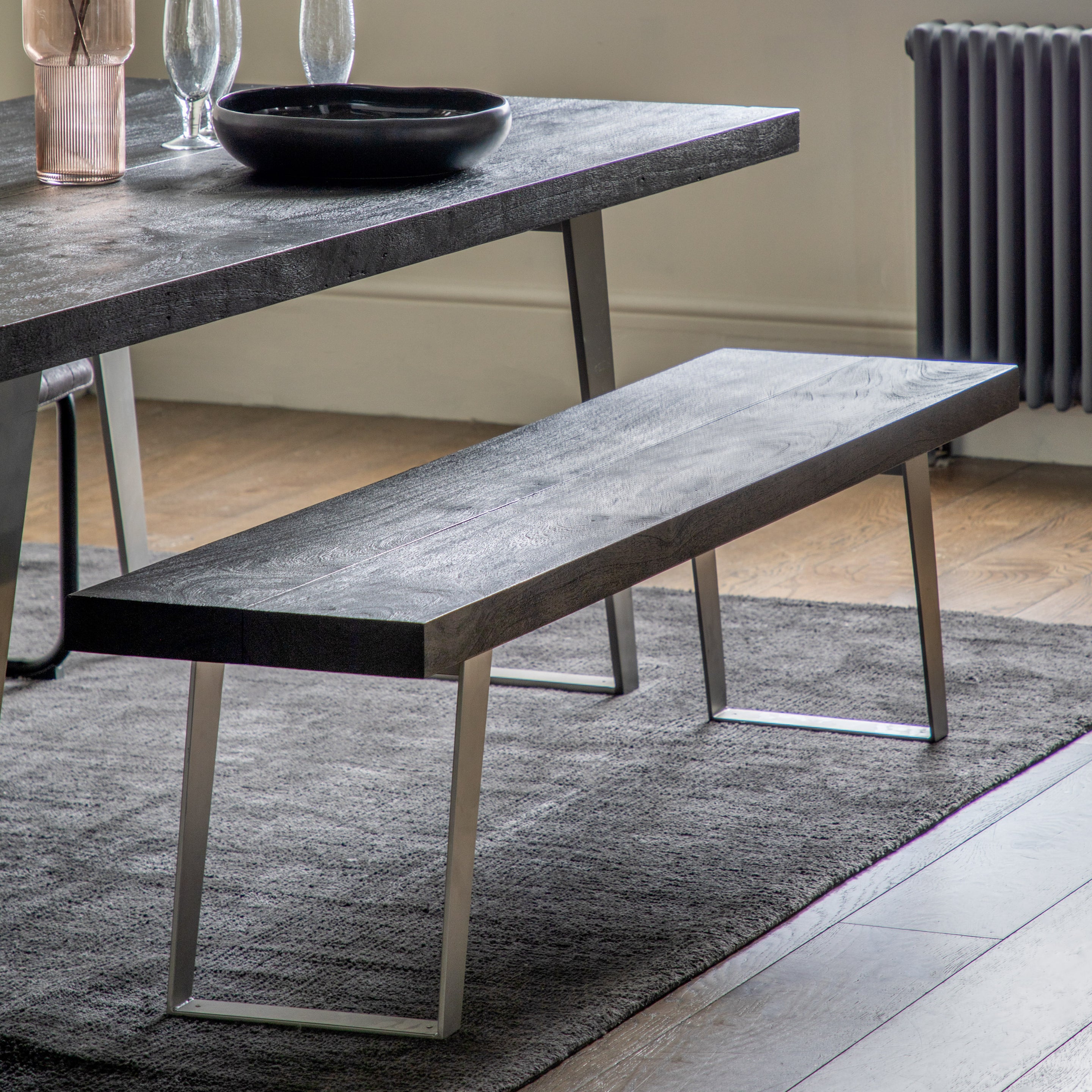 Chippendale Dining Bench Black lifestyle