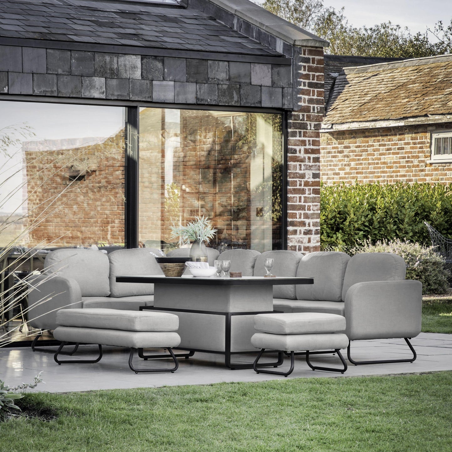 Ancona Rectangle Dining Set Rising Table Slate Gallery Direct Homebound