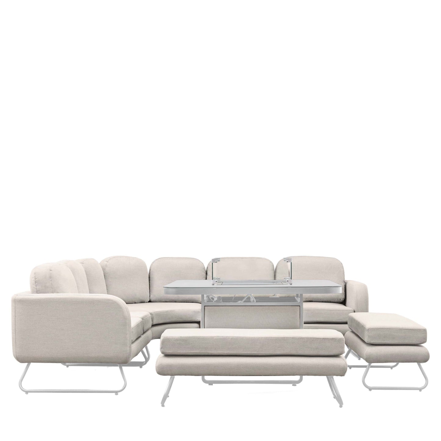 Ancona Dining Set with Fire Pit Table Gallery Direct Homebound