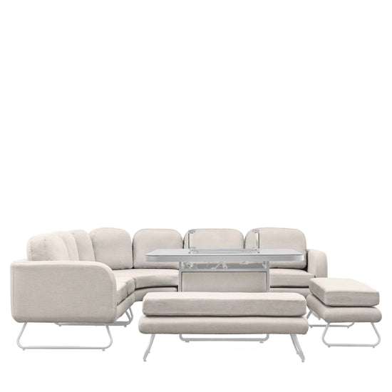 Ancona Dining Set with Fire Pit Table Gallery Direct Homebound