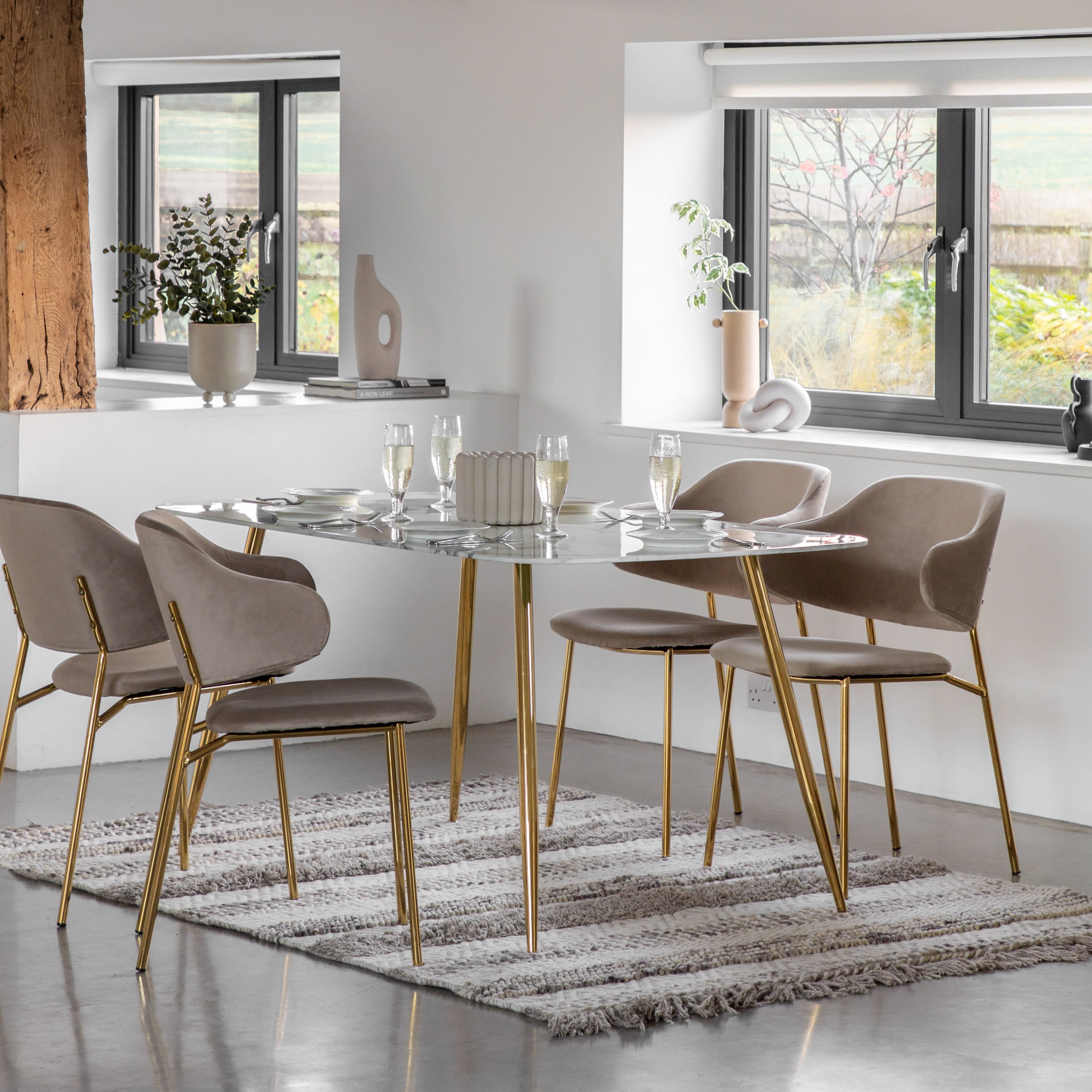 Blueprint Dining Table White/Gold lifestyle