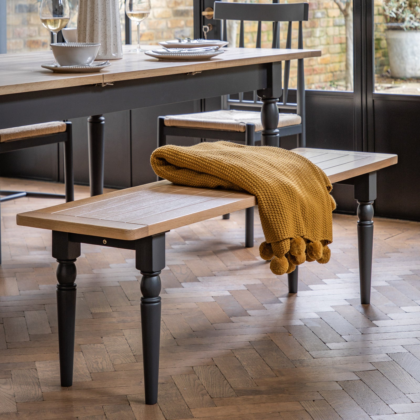 Bauhaus Dining Bench Meteror lifestyle