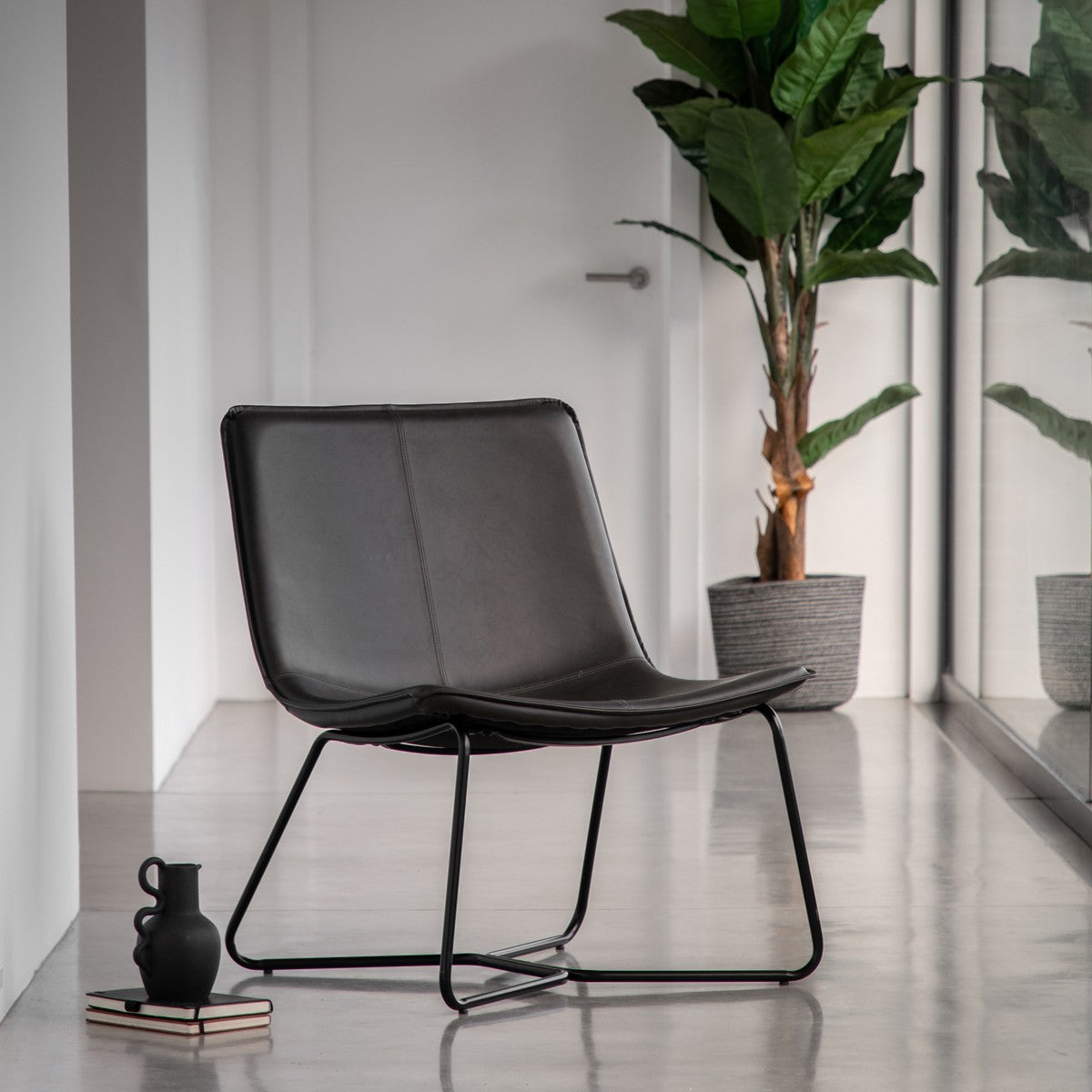Edison Accent Chair Charcoal lifestyle