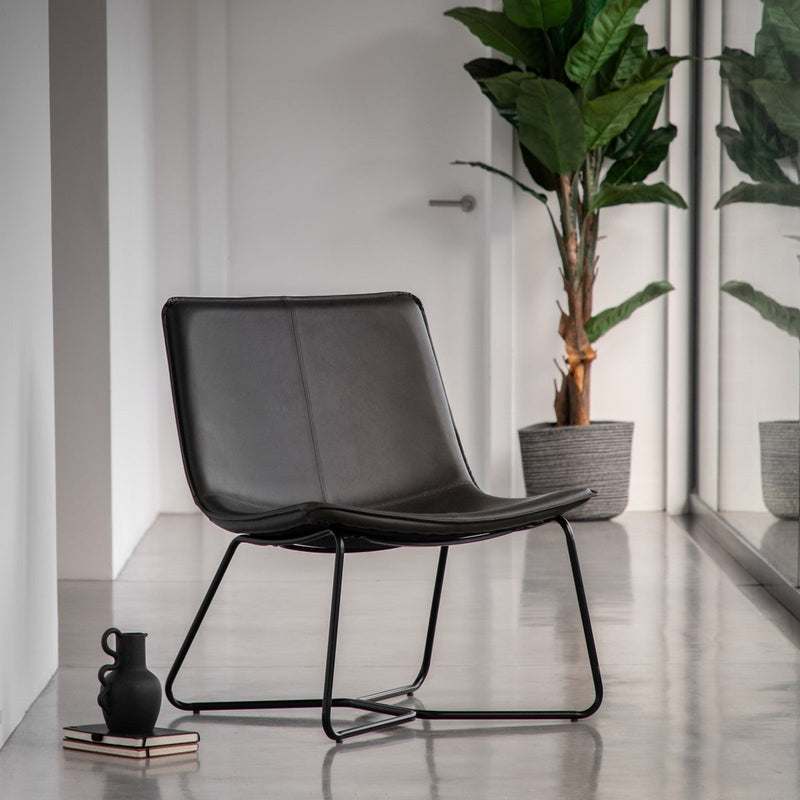 Edison Accent Chair Charcoal lifestyle