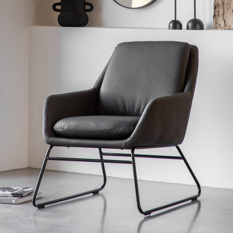Lyon Accent Chair Charcoal lifestyle