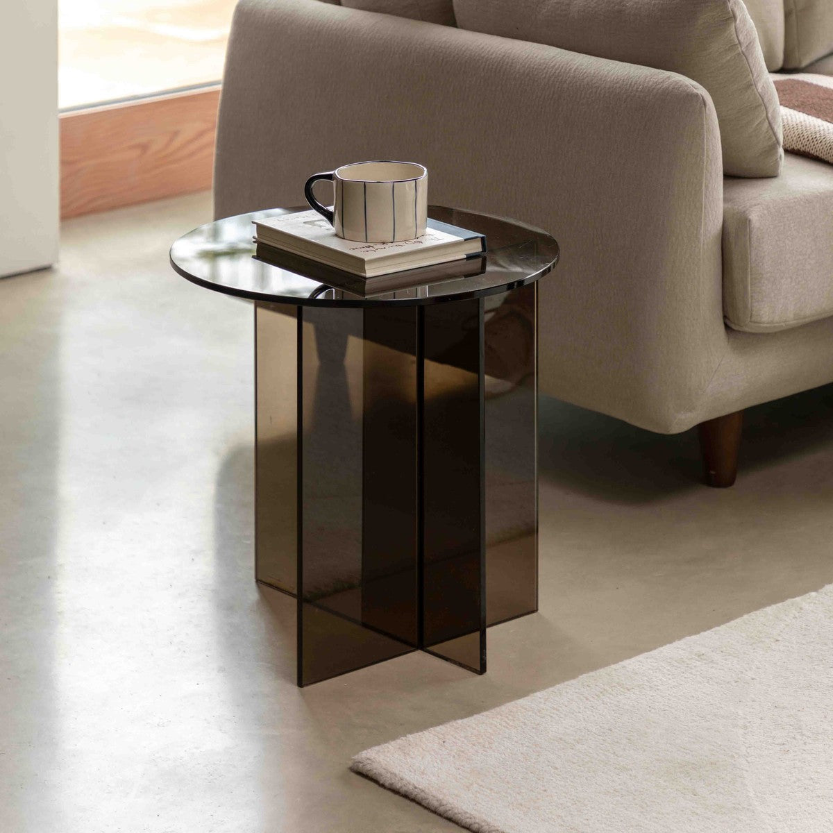 Gehry Side Table Charcoal lifestyle