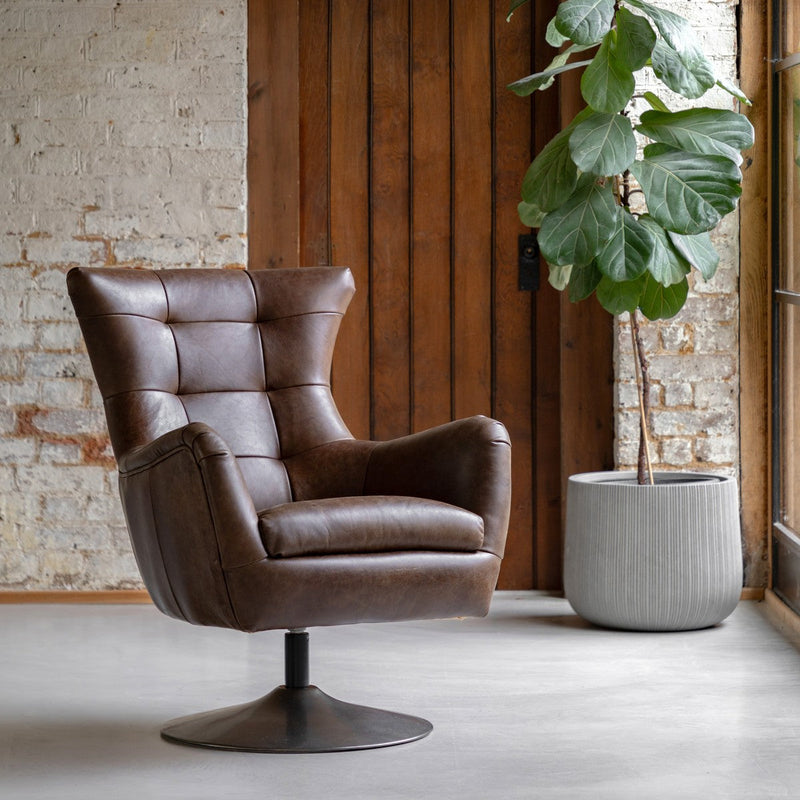 Exmoor Swivel Chair Brown lifestyle