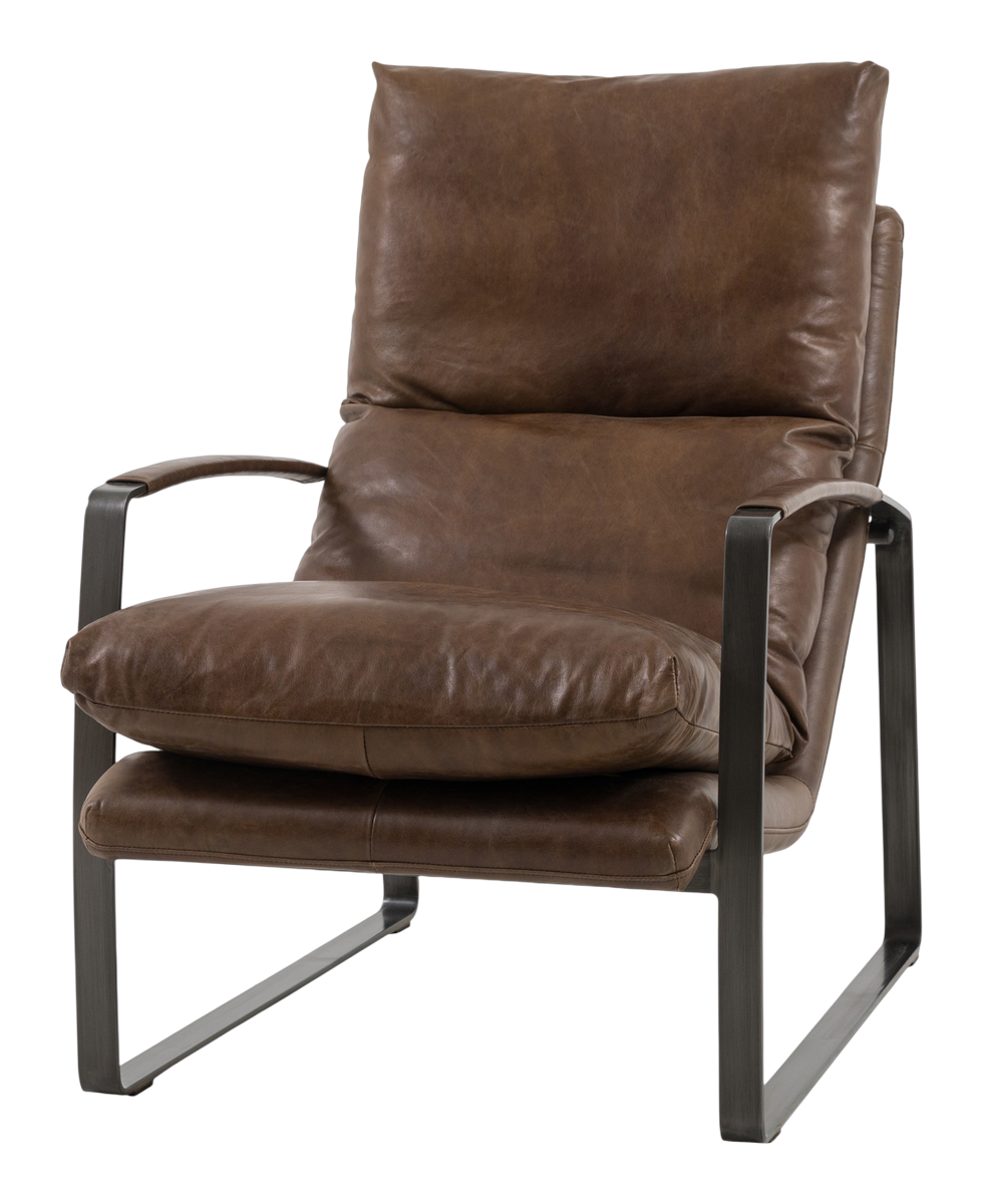 Atlas Accent Chair Brown Leather