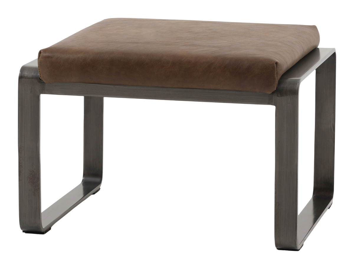 Atlas Footstool Brown Leather
