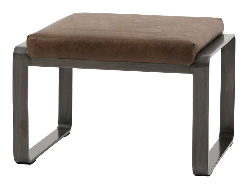 Atlas Footstool Brown Leather