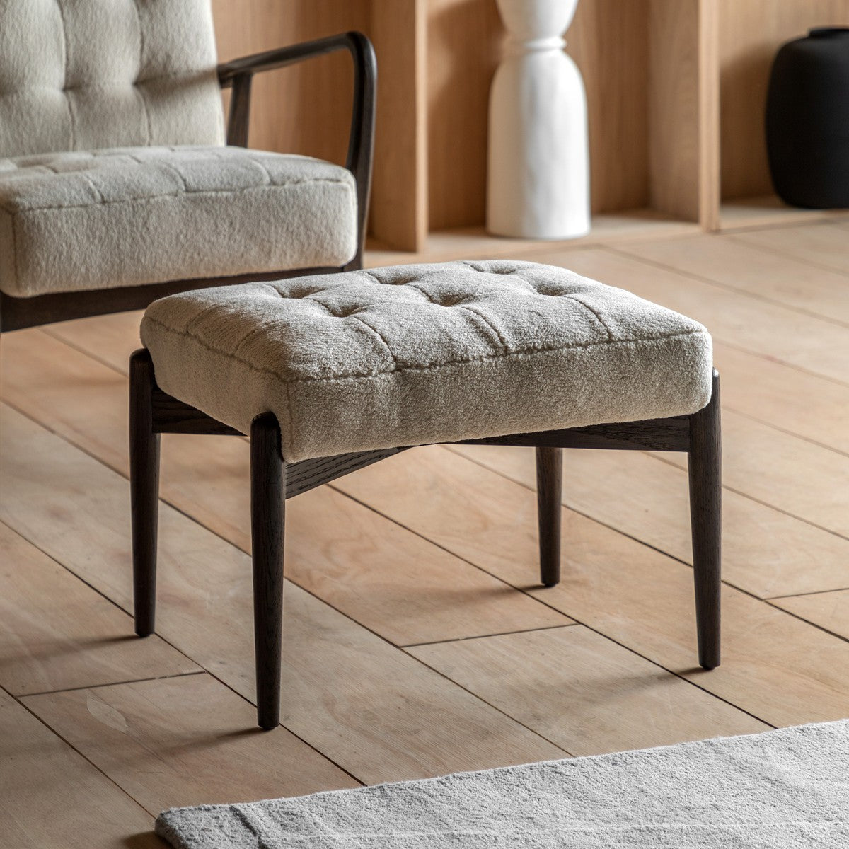 Fern Footstool Cream lifestyle