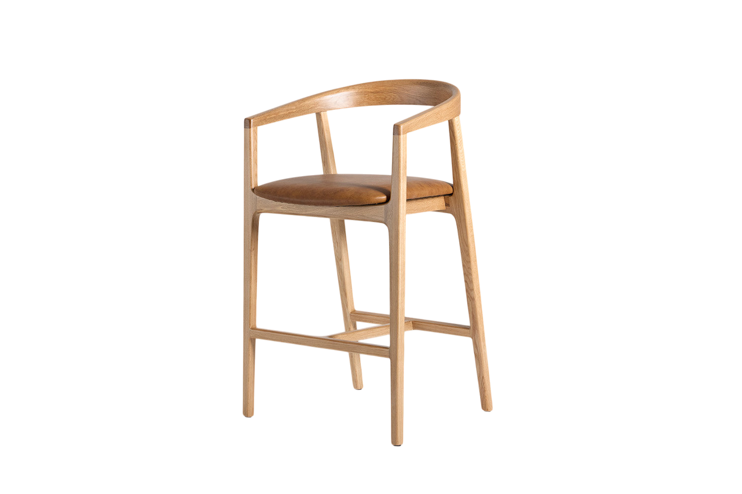 Cash Bar Stool — Real Leather Maple