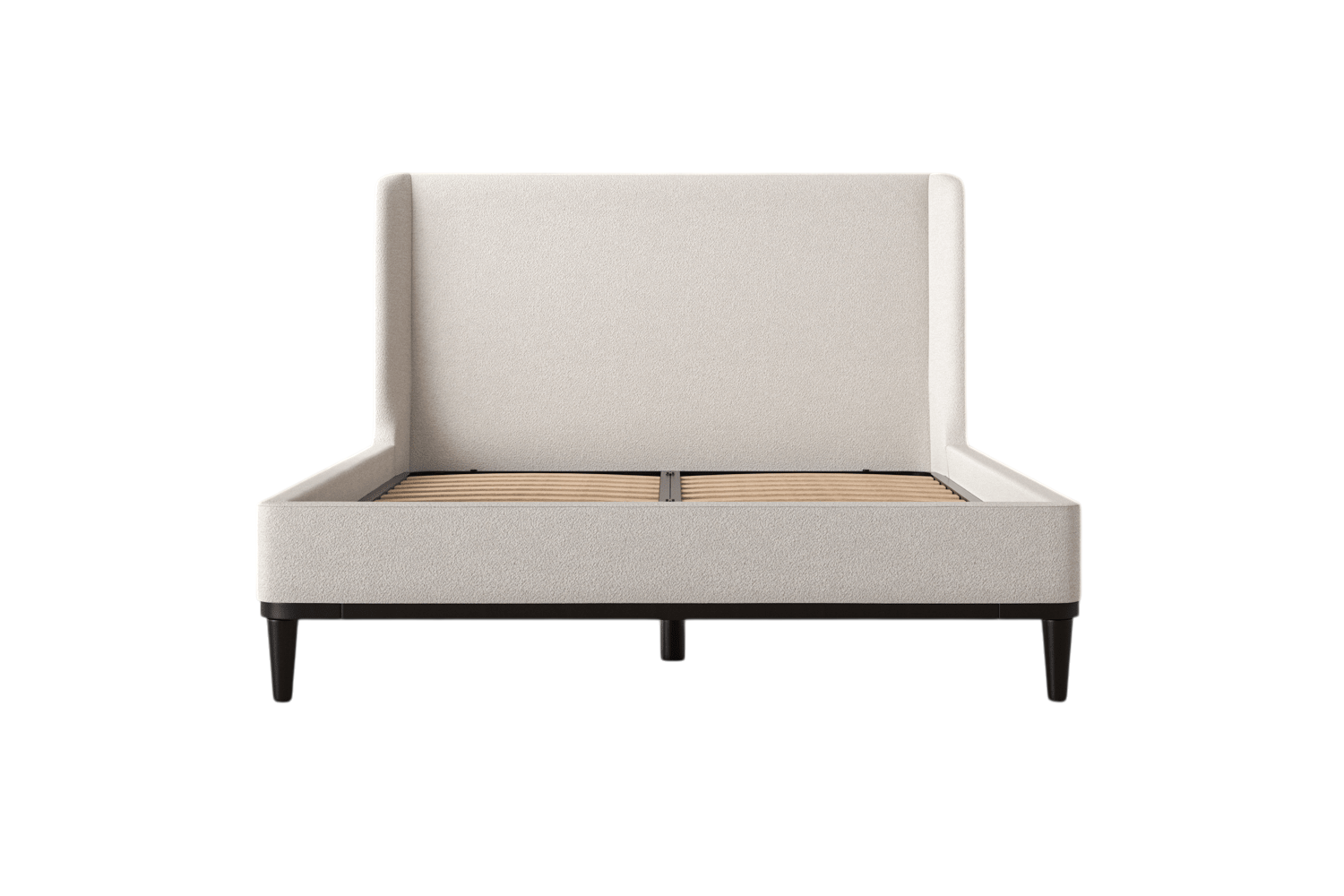 Ava Double Bed — Boucle Ivory