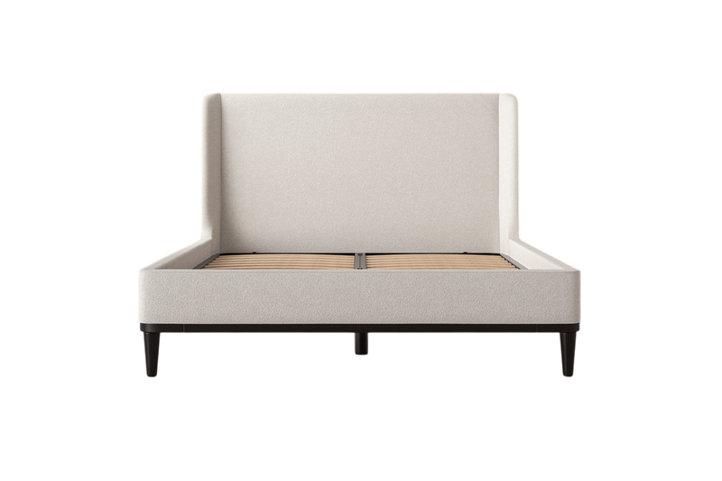 Ava Double Bed — Boucle Ivory