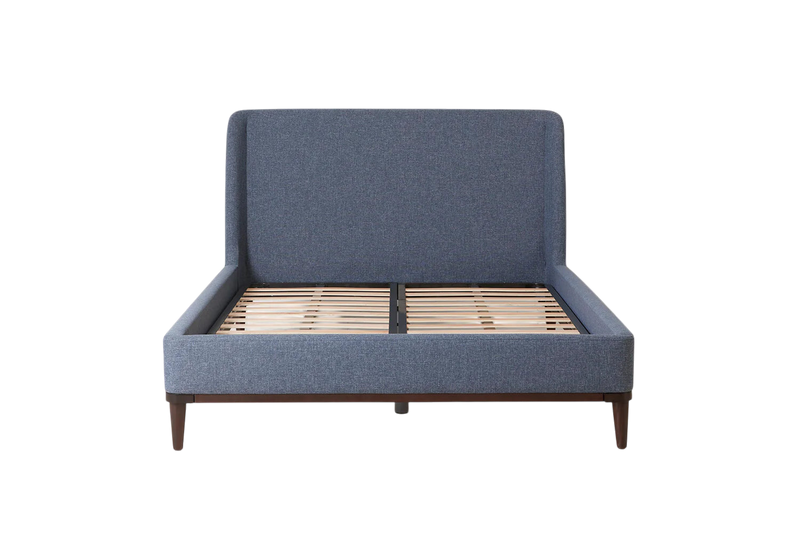 Ava Double Bed — Linen Midnight