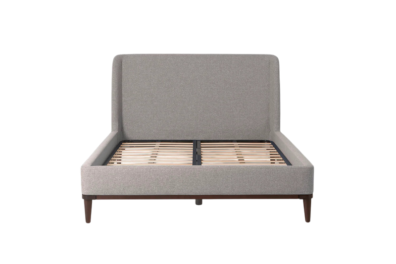 Ava Double Bed — Linen Natural